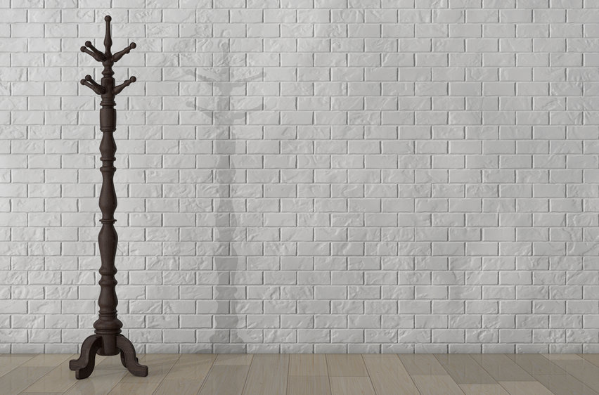 vintage wooden coat rack. 3d rendering