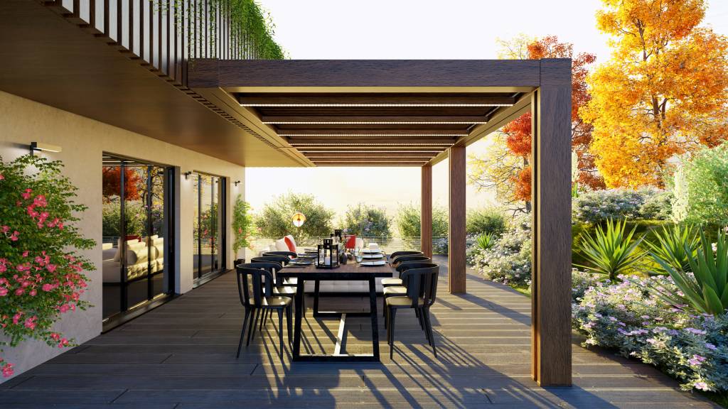 Pergola bioclimatique terrasse